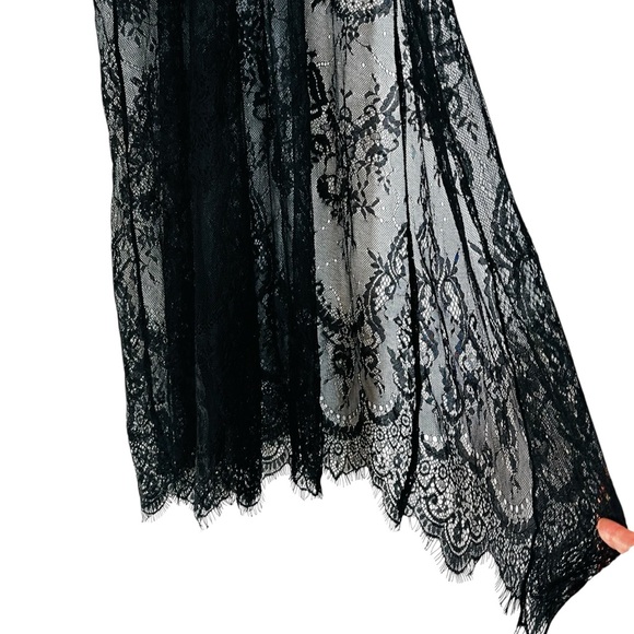 Coquette Black Sheer Lace Corset Maxi Lingerie Dress Gothic Size Large - Picture 5 of 8